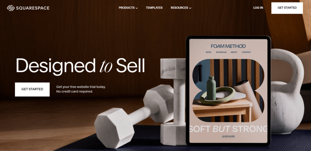 Squarespace website builder homepage screenshot