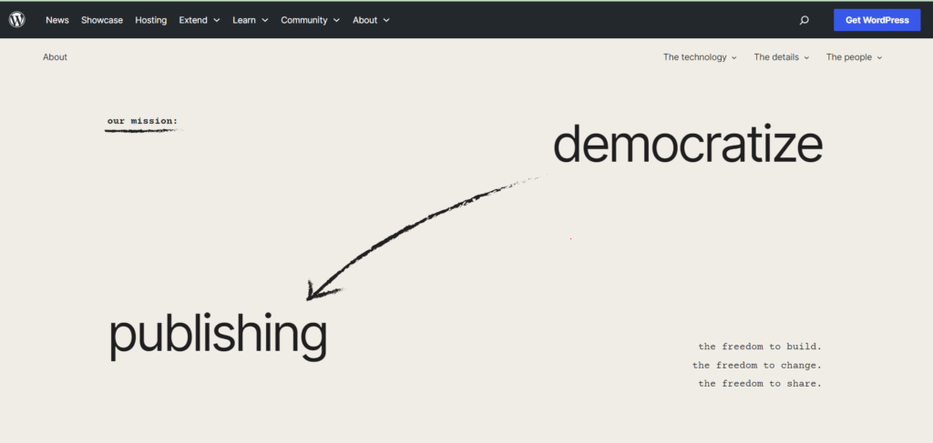 WordPress.org about page screenshot