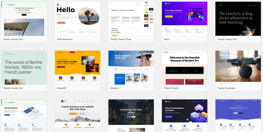 WordPress themes library