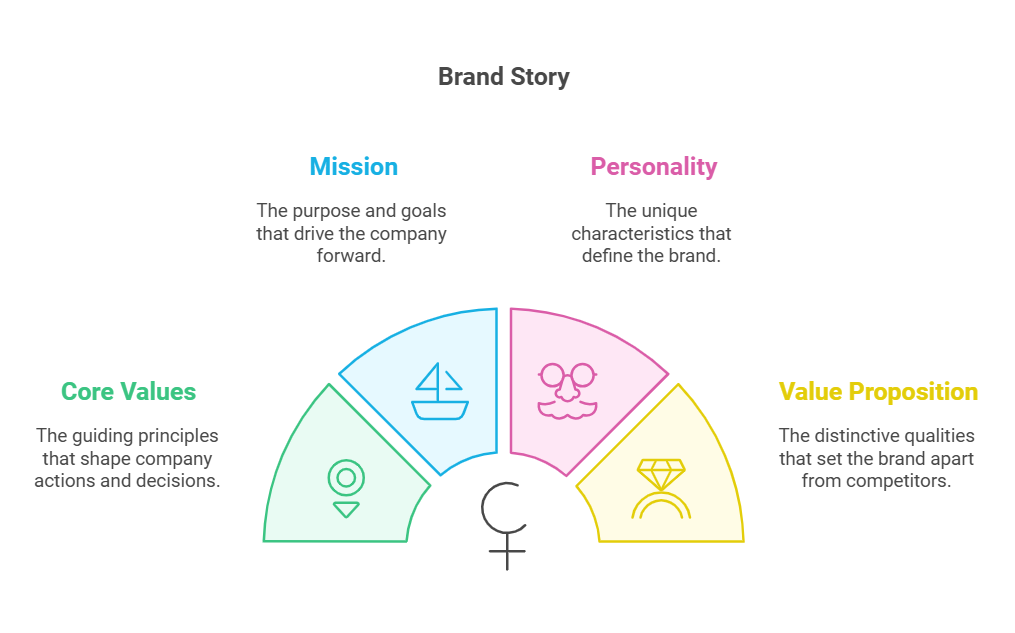 visual showing what a brand story defines 